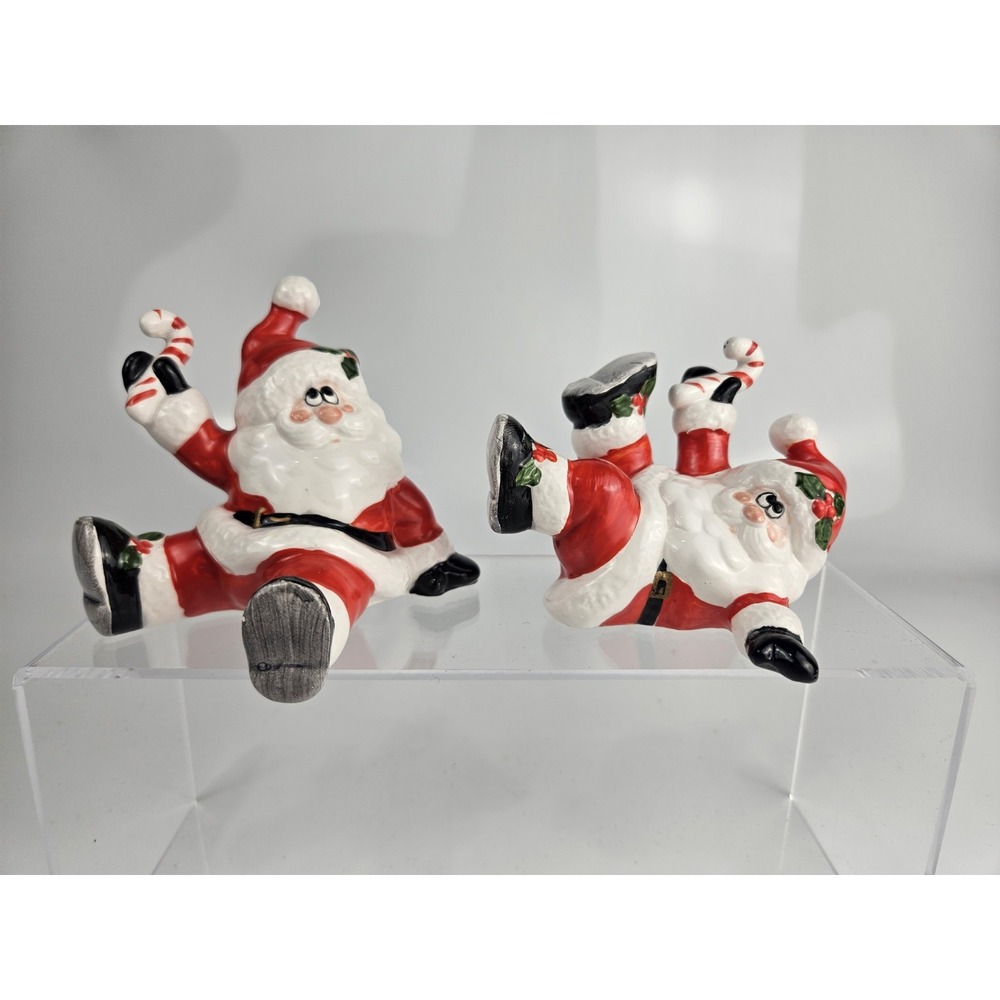 Set Of 2 Vintage‎ Tumbling Santas Christmas Decor  from OCI Omnibus 1986